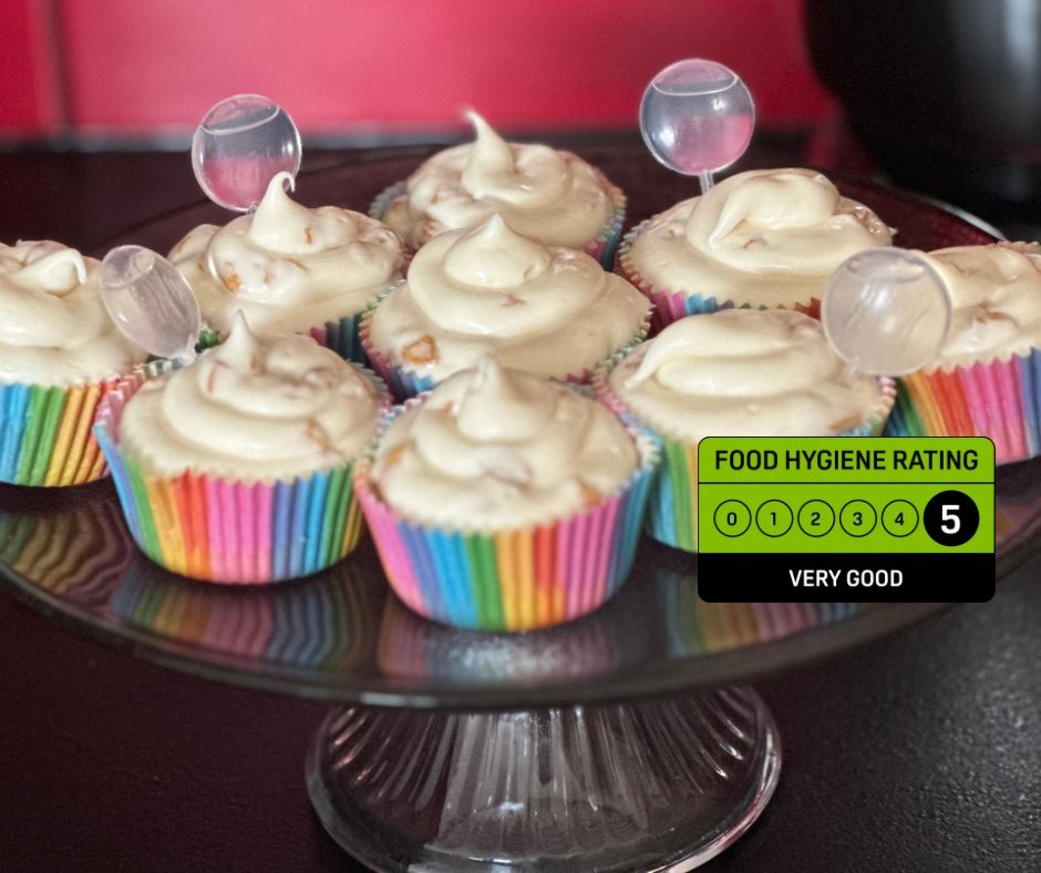 Mama Jose Creations cupcakes free from 14 main allergens, food hygiene rating 5